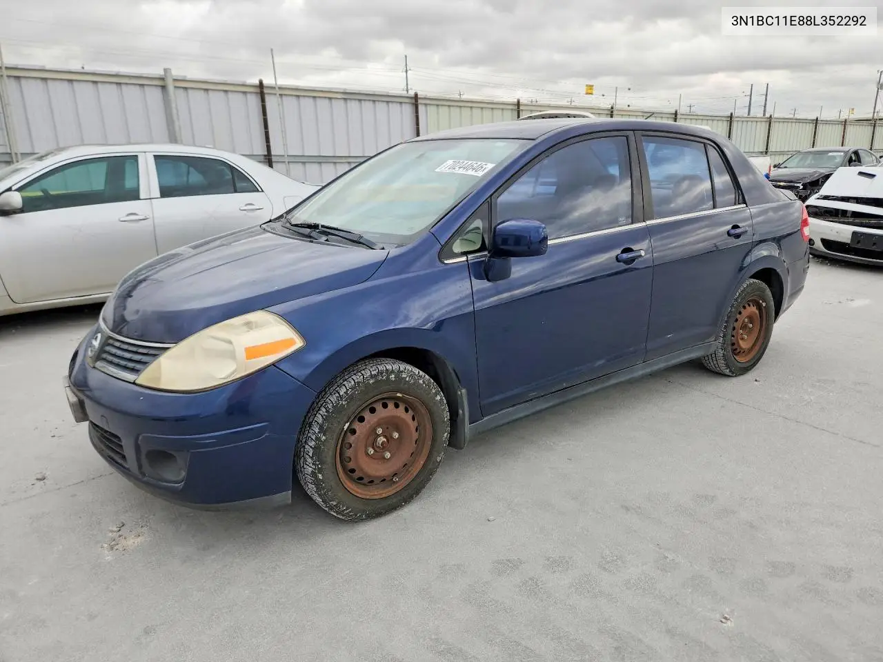 NISSAN VERSA 2008, VIN 3N1BC11E88L352292