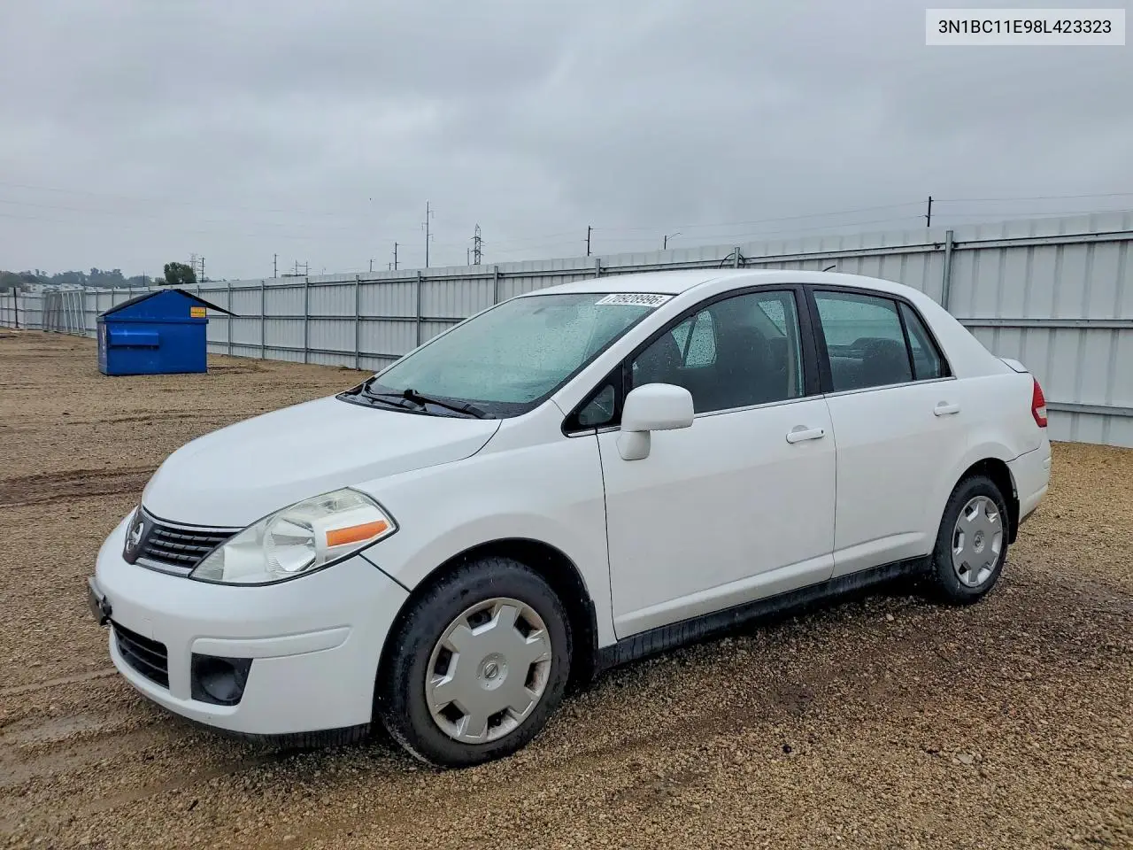 NISSAN VERSA 2008, VIN 3N1BC11E98L423323