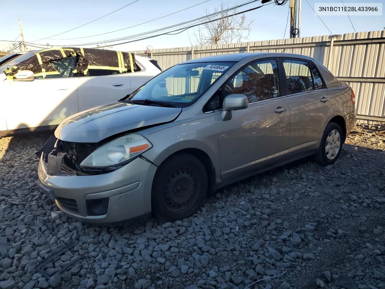 NISSAN VERSA 2008, VIN 3N1BC11E28L433966