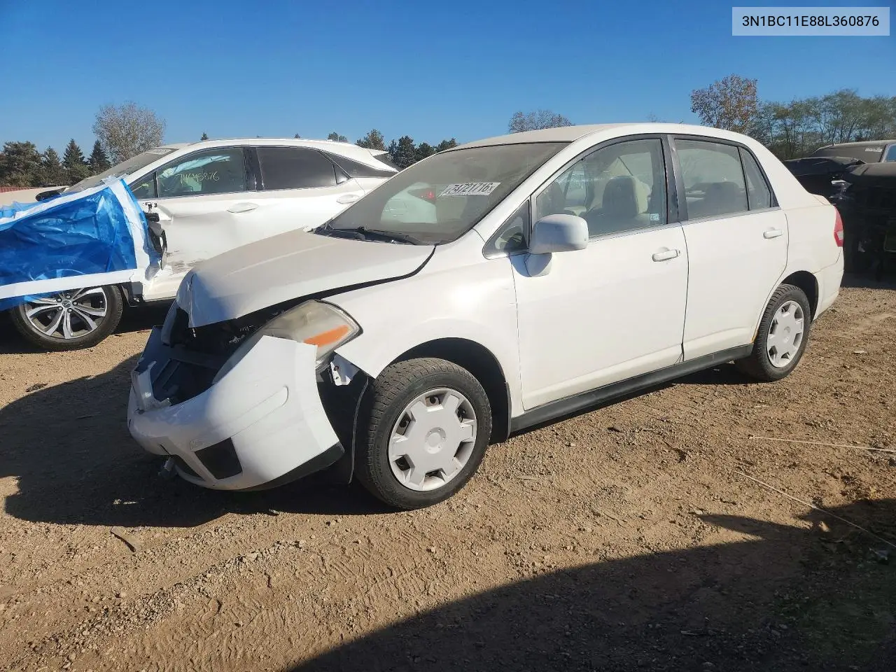 NISSAN VERSA 2008, VIN 3N1BC11E88L360876