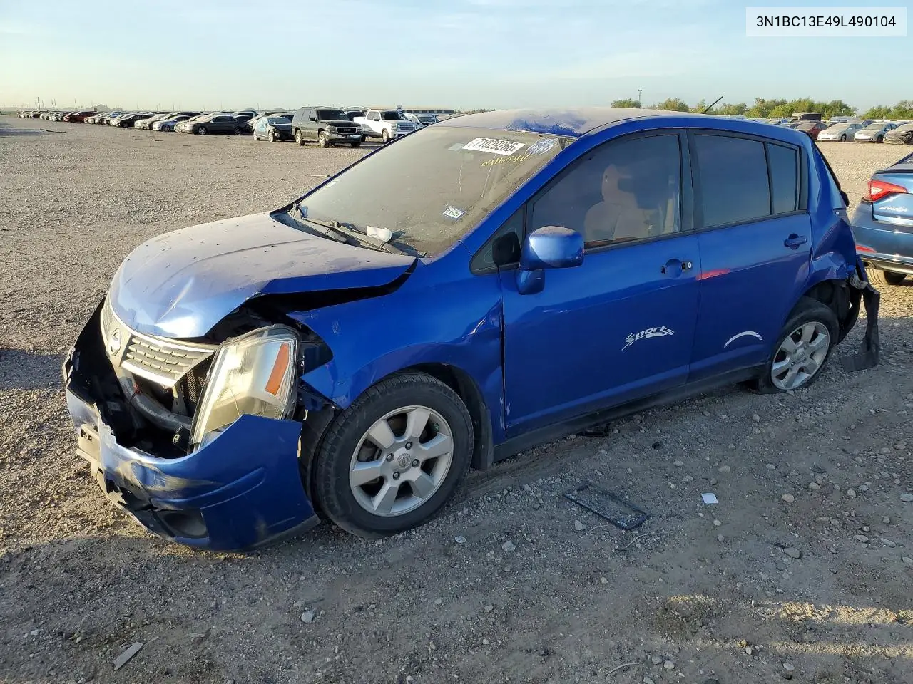 NISSAN VERSA 2009, VIN 3N1BC13E49L490104