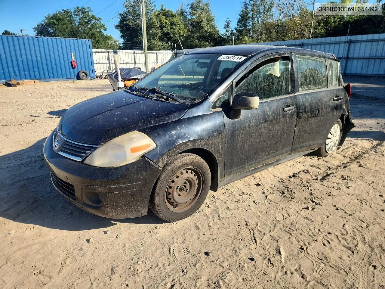 NISSAN VERSA 2009, VIN 3N1BC13E69L354492