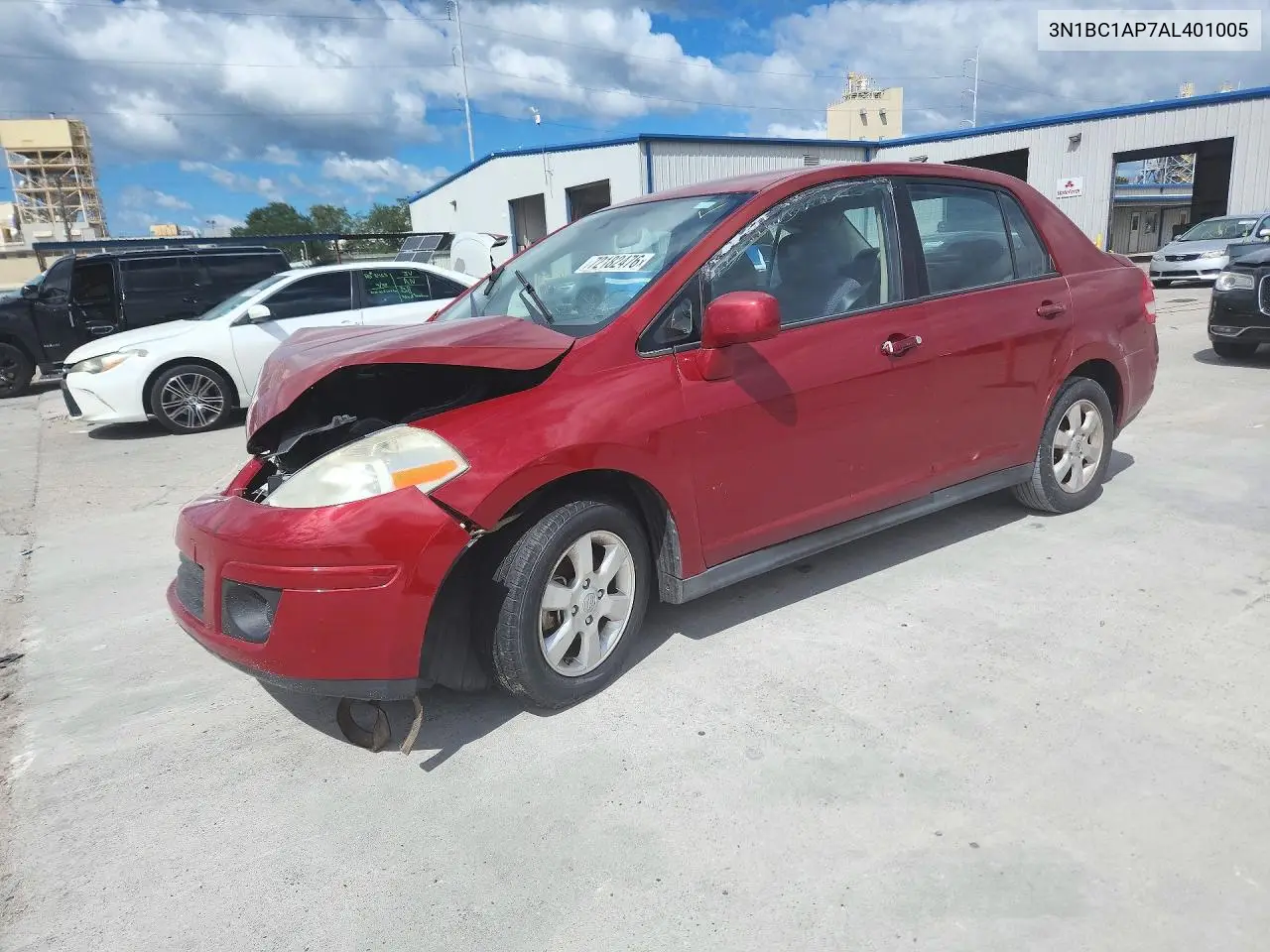 NISSAN VERSA 2010, VIN 3N1BC1AP7AL401005