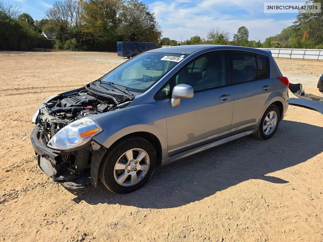 NISSAN VERSA 2010, VIN 3N1BC1CP6AL427074