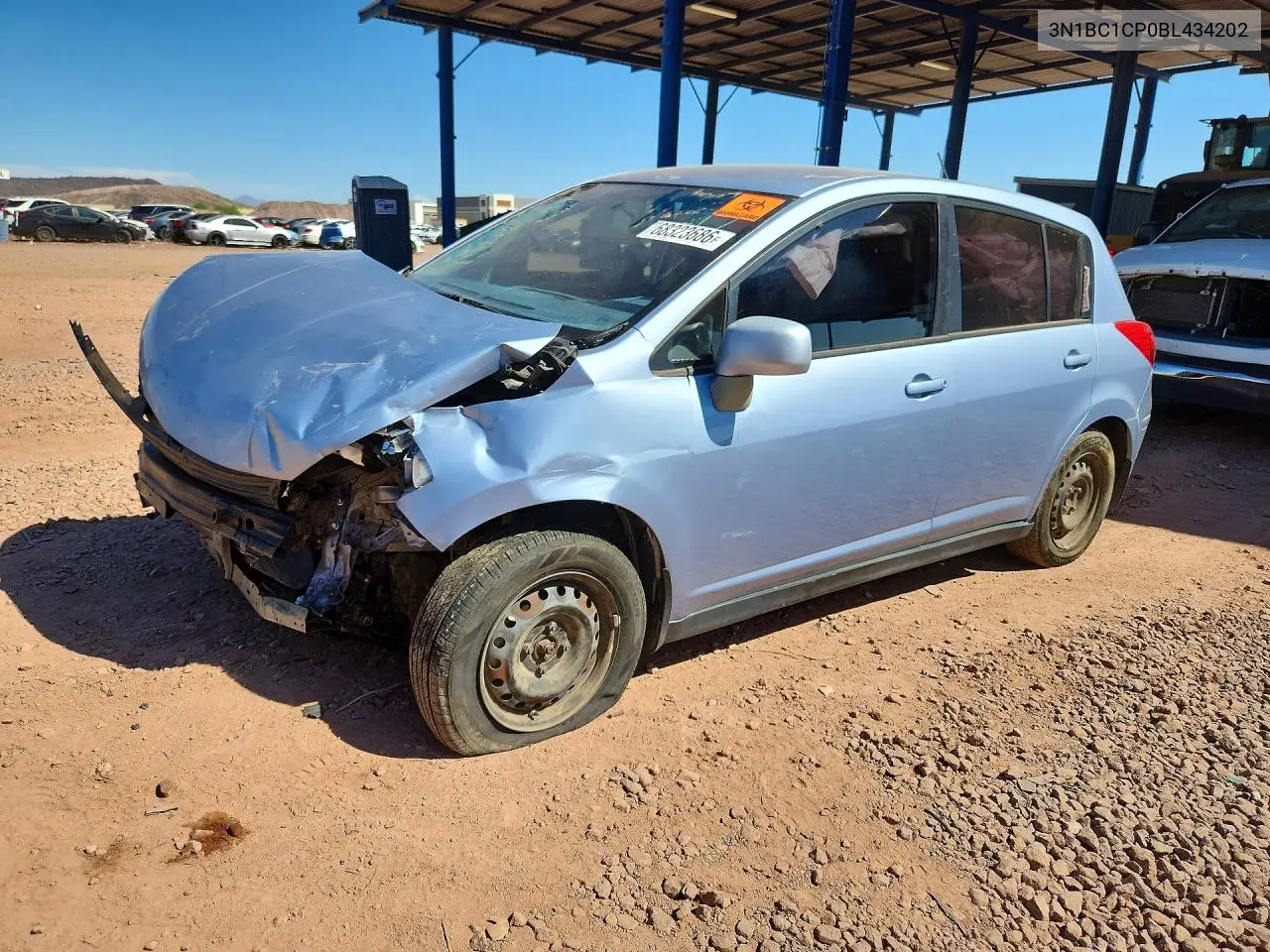 NISSAN VERSA 2011, VIN 3N1BC1CP0BL434202