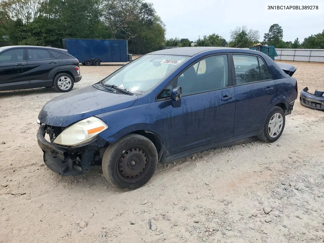 NISSAN VERSA 2011, VIN 3N1BC1AP0BL389278
