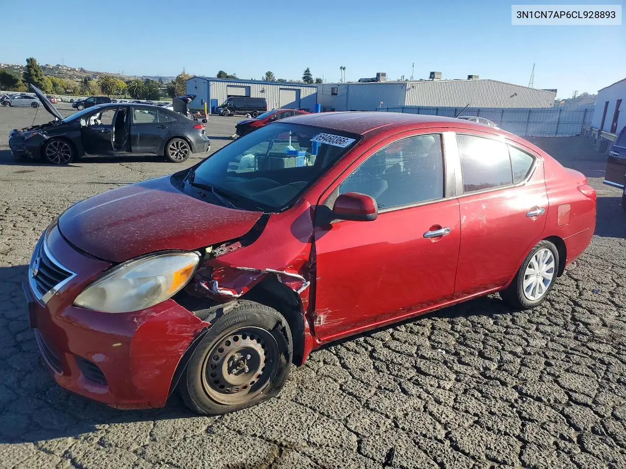 NISSAN VERSA 2012, VIN 3N1CN7AP6CL928893