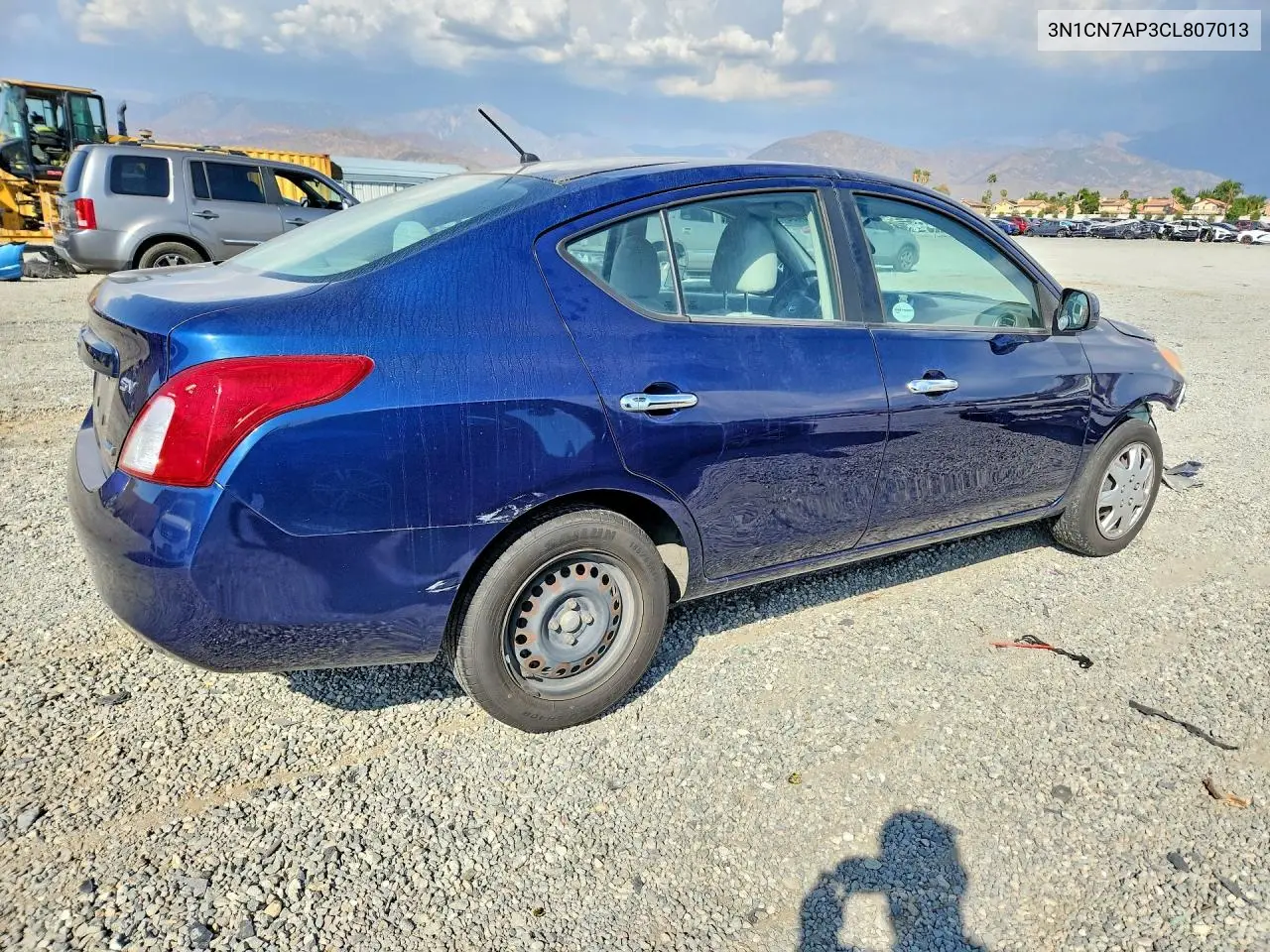 2012 NISSAN VERSA VIN 3N1CN7AP3CL807013 — фото 3