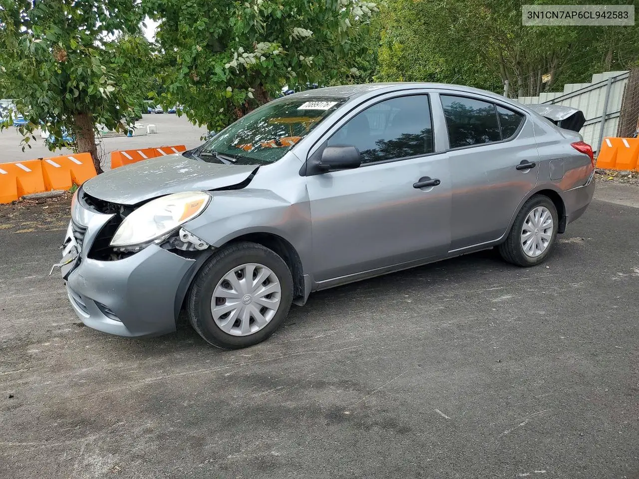 NISSAN VERSA 2012, VIN 3N1CN7AP6CL942583