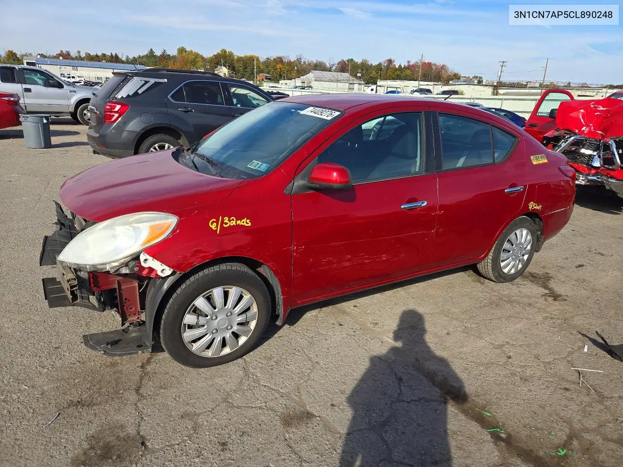 NISSAN VERSA 2012, VIN 3N1CN7AP5CL890248