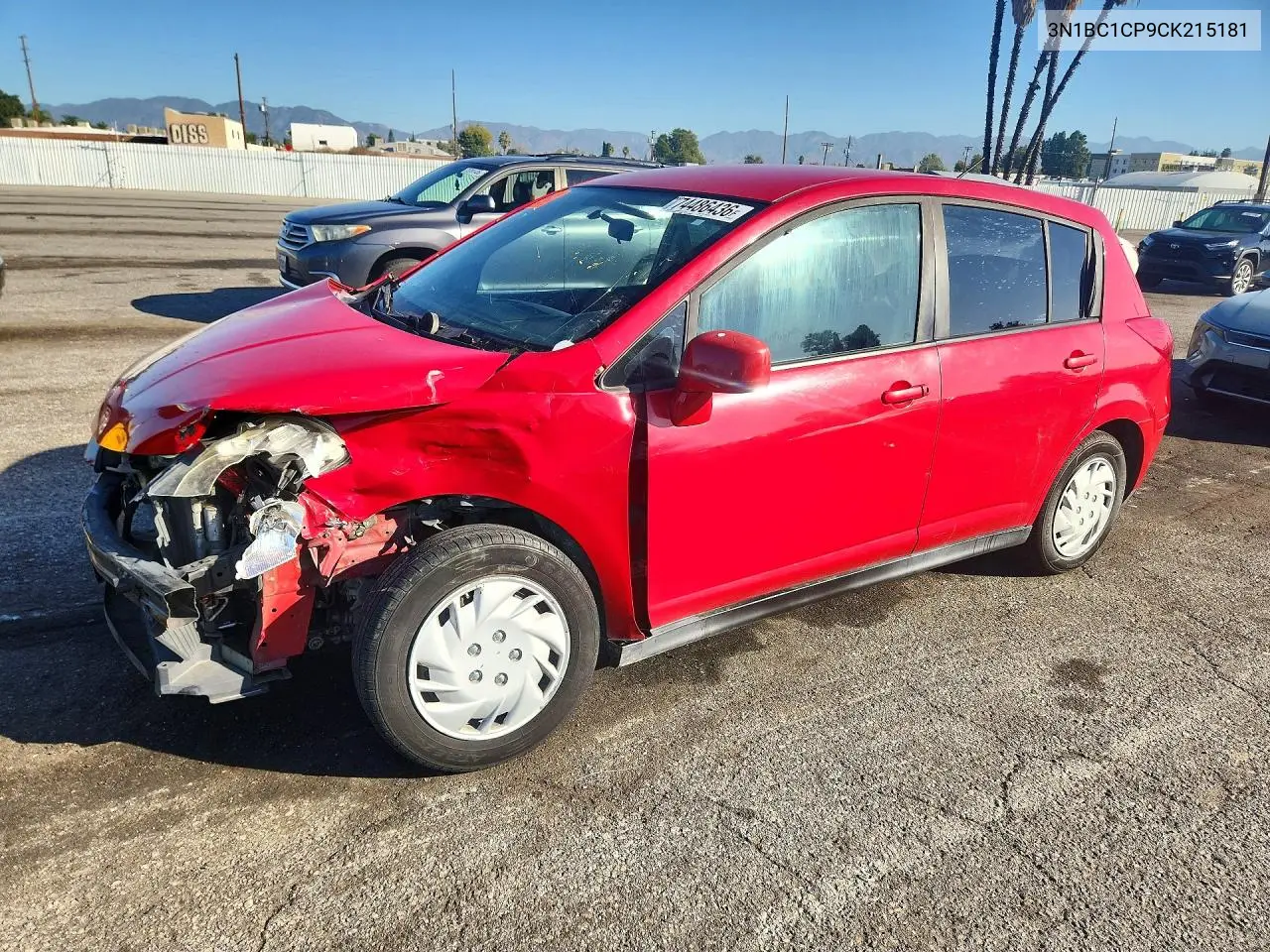 NISSAN VERSA 2012, VIN 3N1BC1CP9CK215181