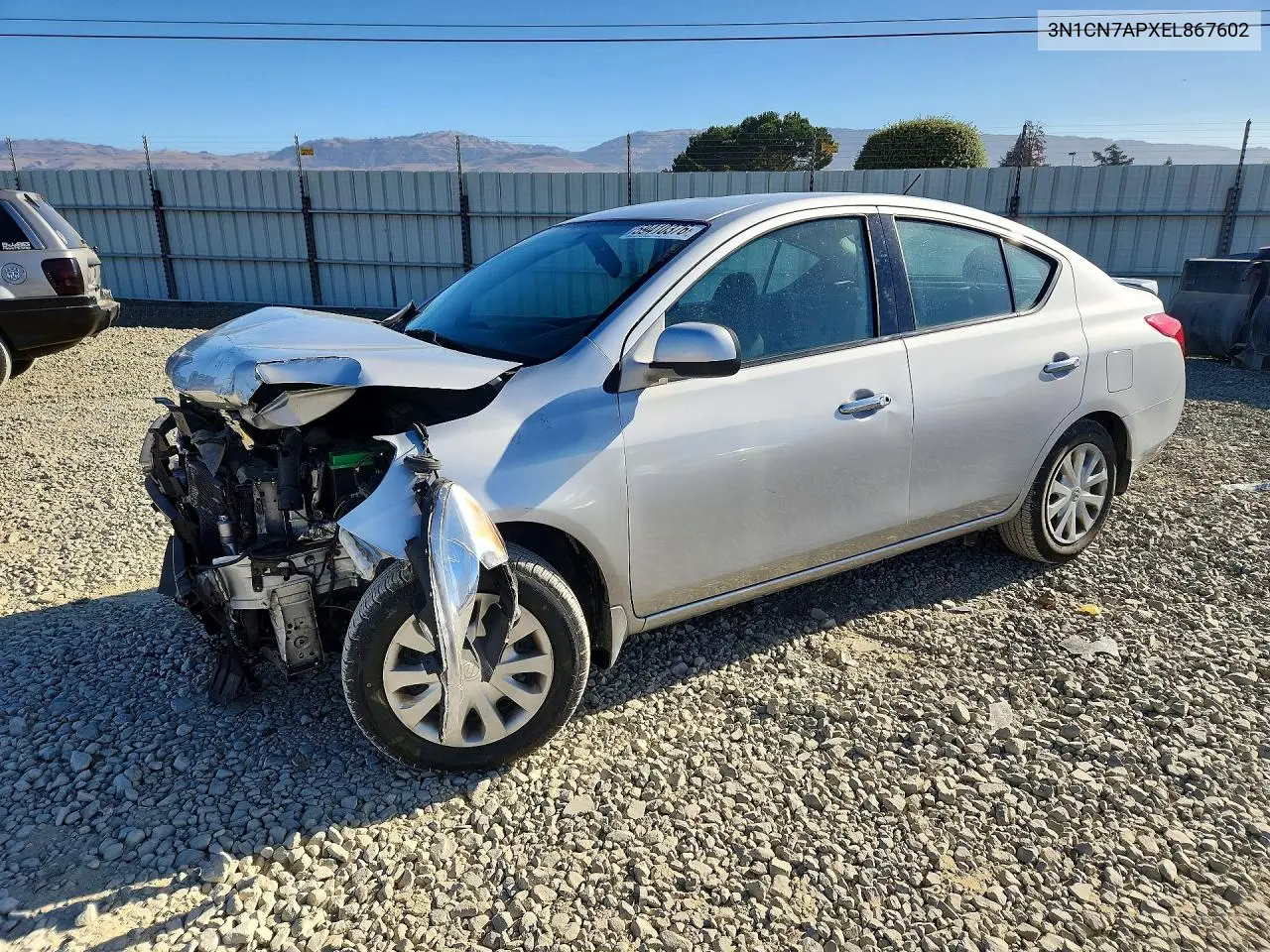 NISSAN VERSA 2014, VIN 3N1CN7APXEL867602