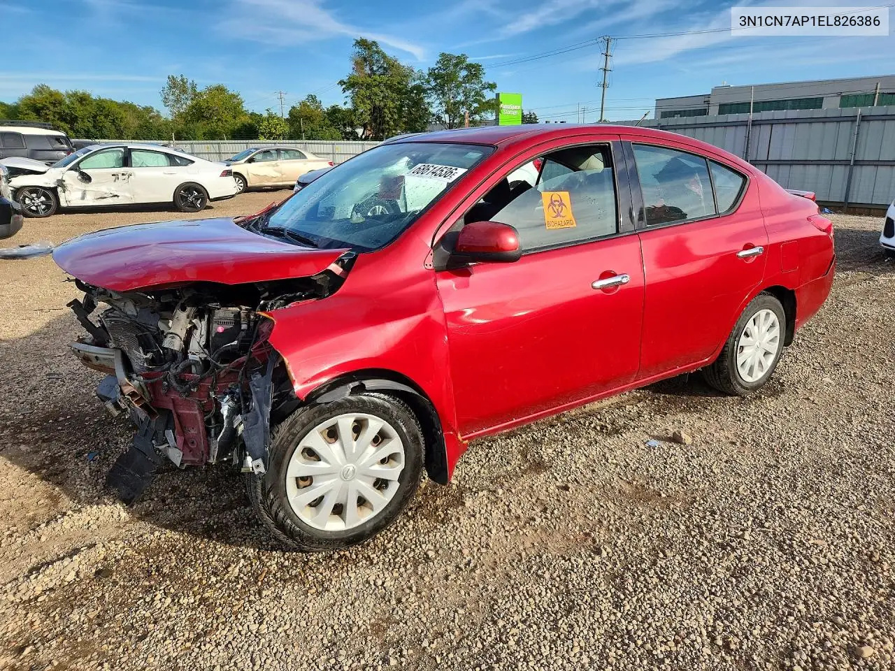 NISSAN VERSA 2014, VIN 3N1CN7AP1EL826386