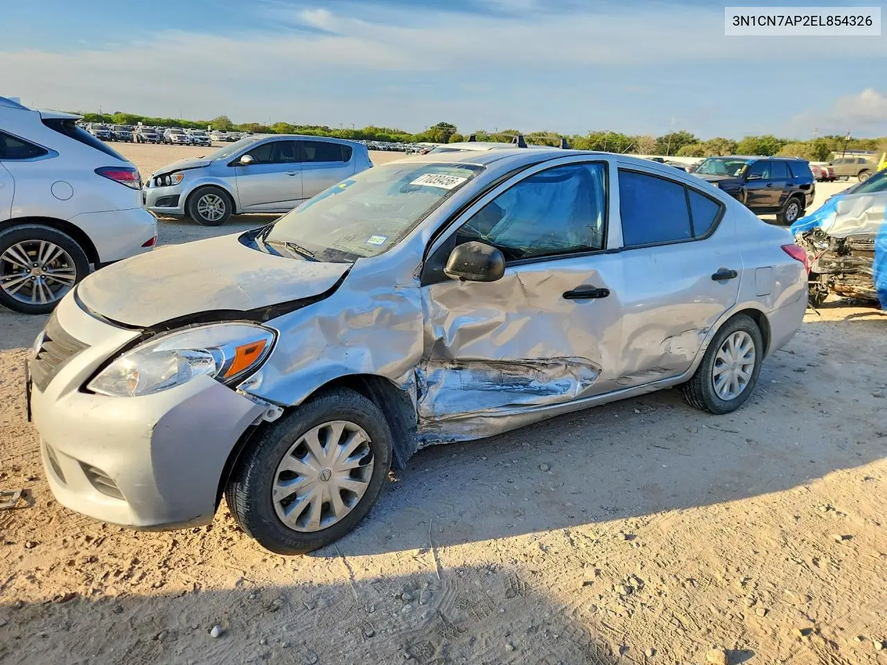 NISSAN VERSA 2014, VIN 3N1CN7AP2EL854326