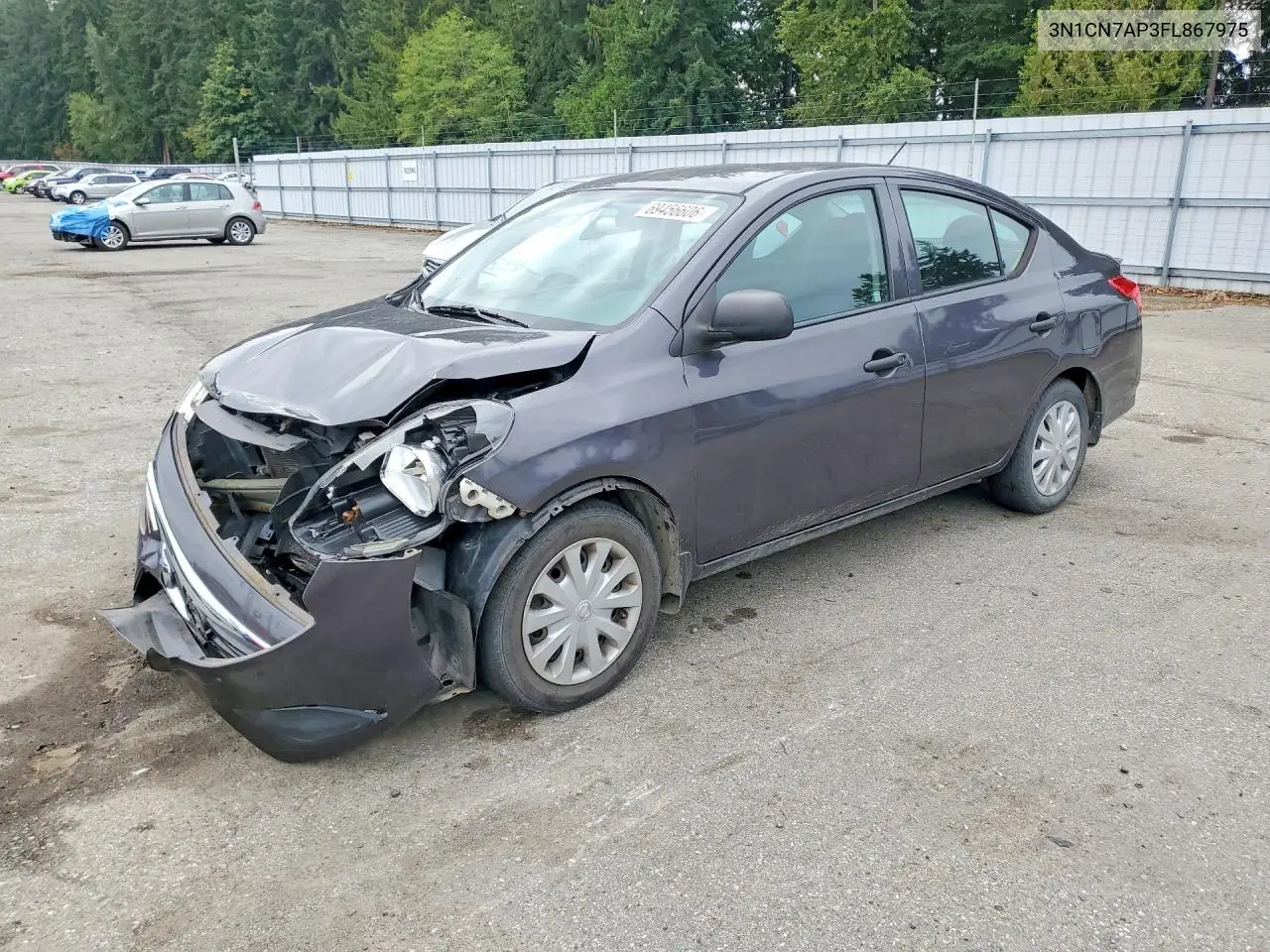 NISSAN VERSA 2015, VIN 3N1CN7AP3FL867975