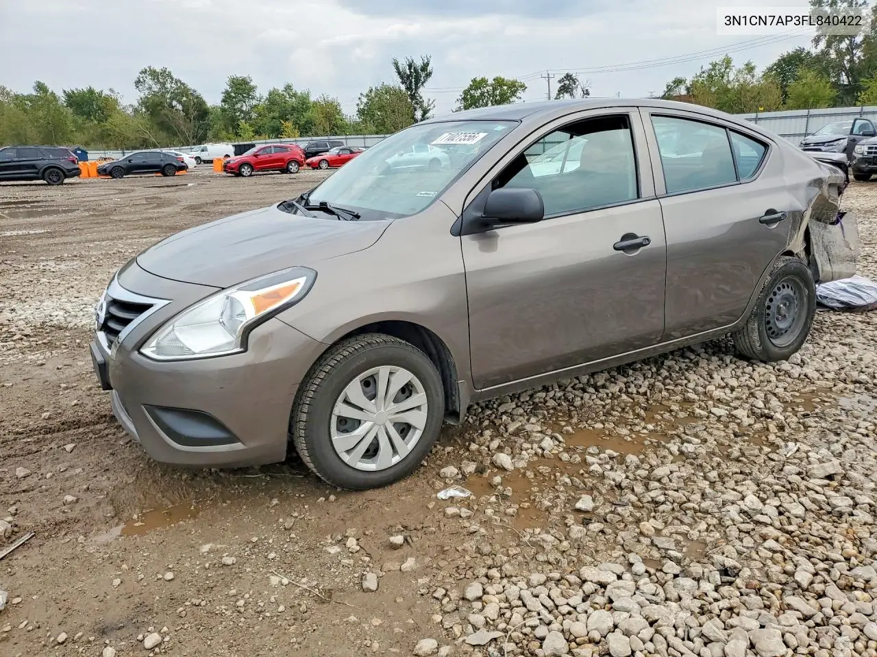 NISSAN VERSA 2015, VIN 3N1CN7AP3FL840422