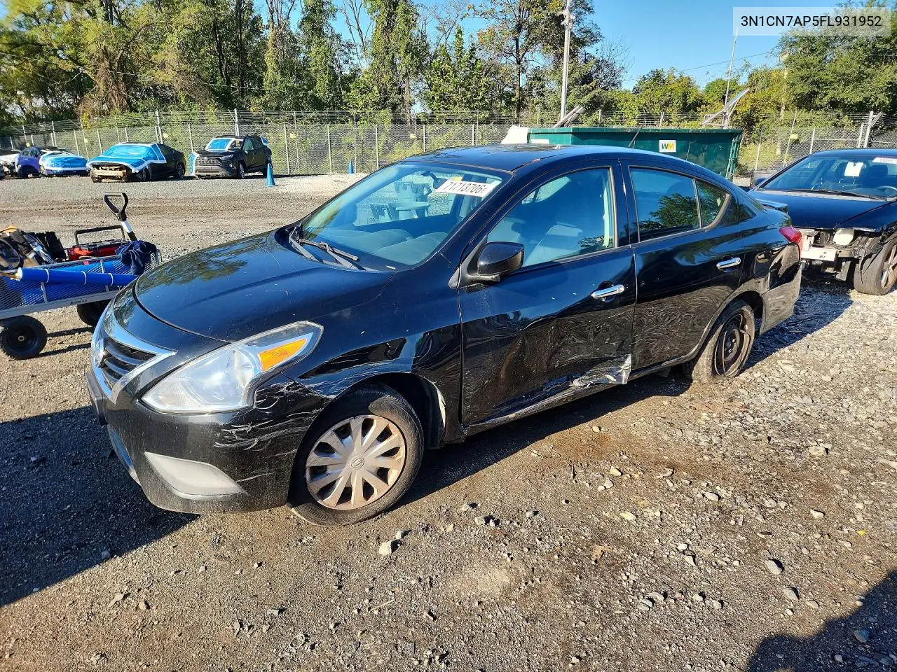 NISSAN VERSA 2015, VIN 3N1CN7AP5FL931952