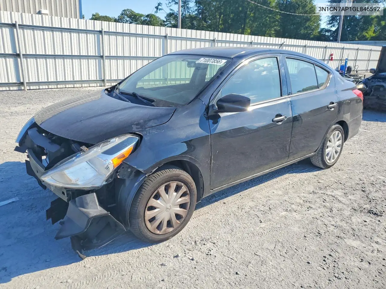 NISSAN VERSA 2016, VIN 3N1CN7AP1GL846592