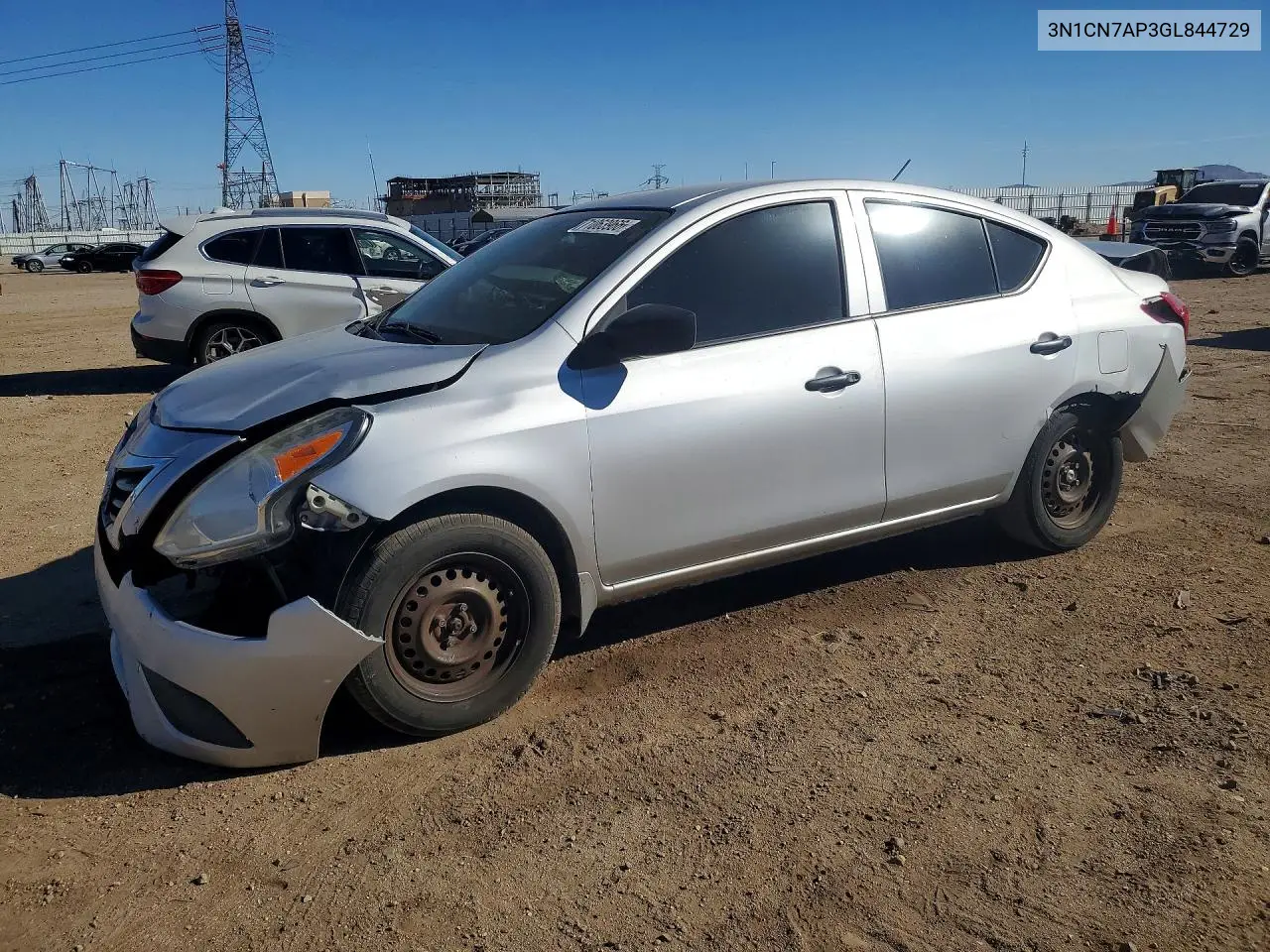 NISSAN VERSA 2016, VIN 3N1CN7AP3GL844729