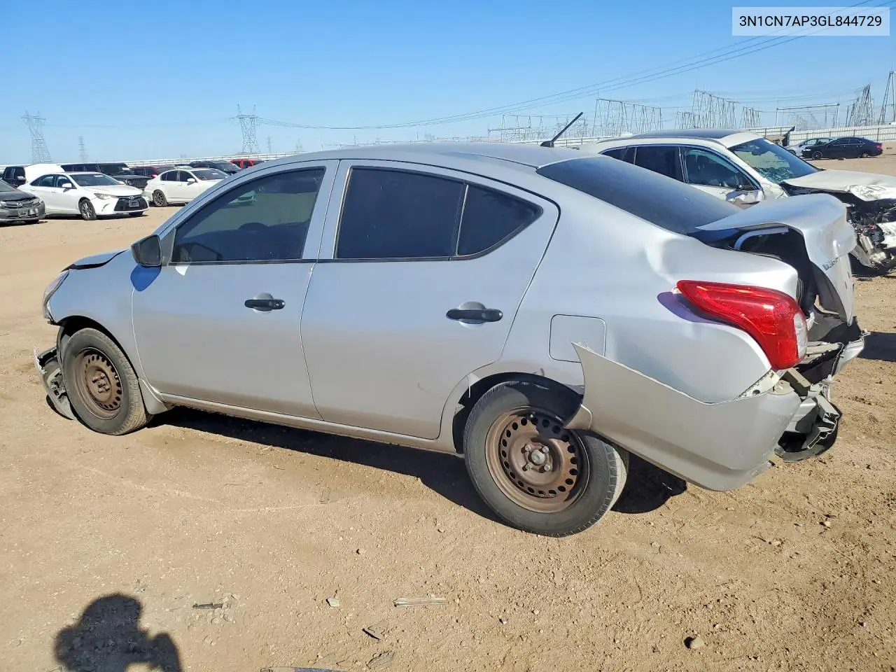 2016 NISSAN VERSA VIN 3N1CN7AP3GL844729 — фото 2