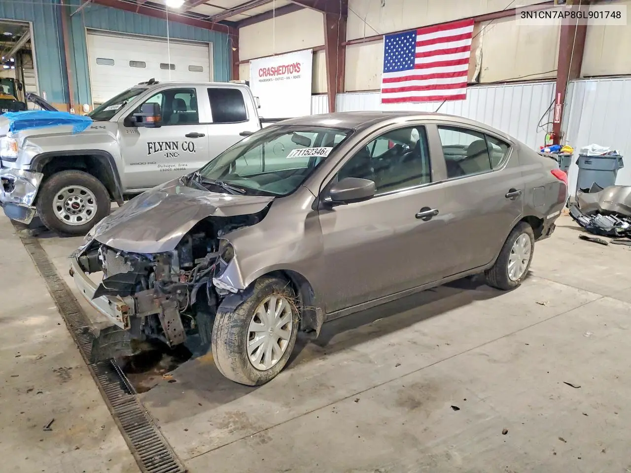 NISSAN VERSA 2016, VIN 3N1CN7AP8GL901748