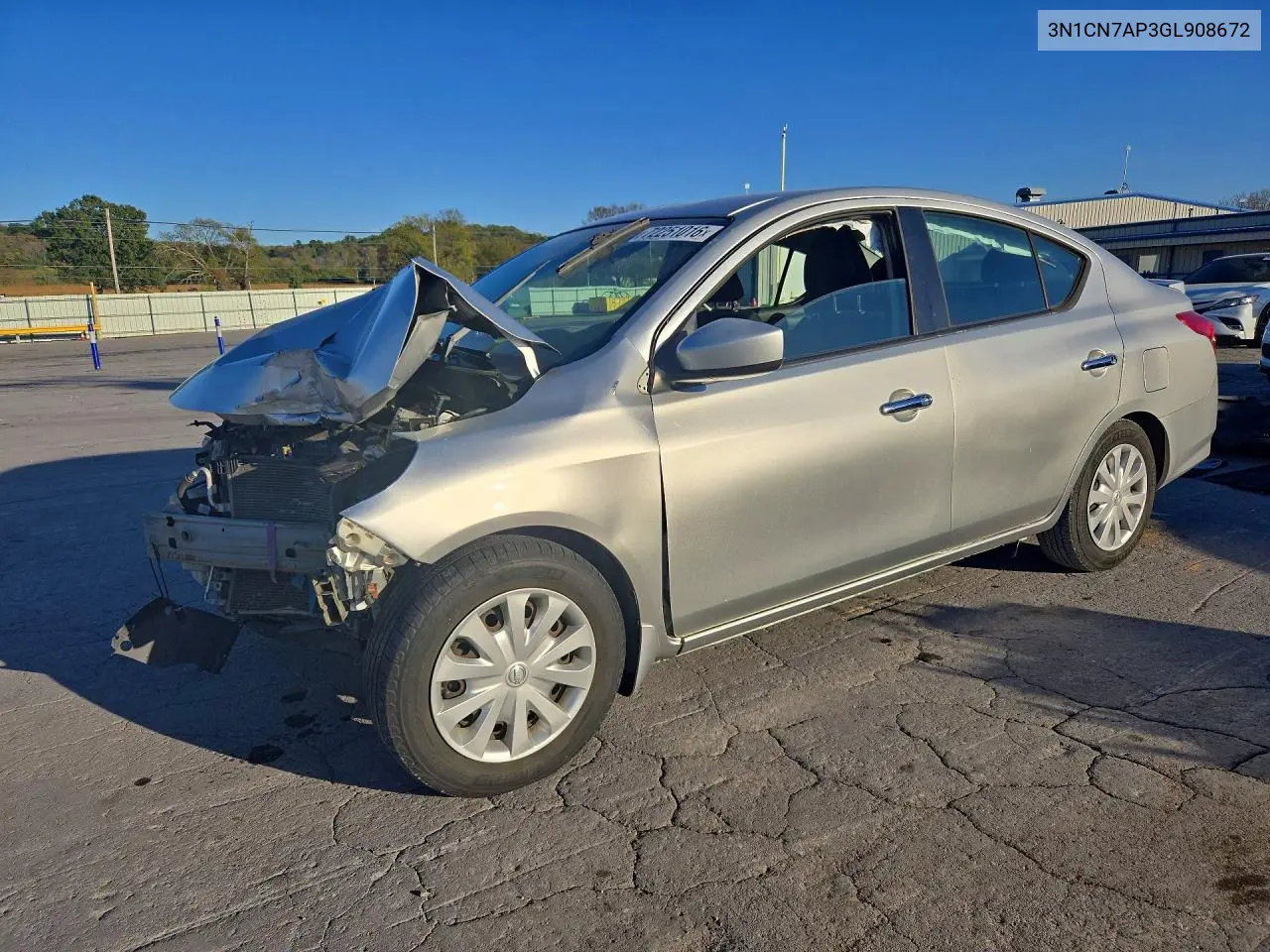 NISSAN VERSA 2016, VIN 3N1CN7AP3GL908672