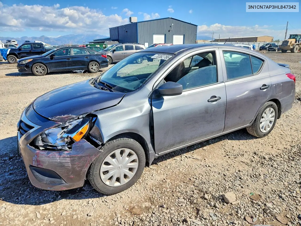 NISSAN VERSA 2017, VIN 3N1CN7AP3HL847342