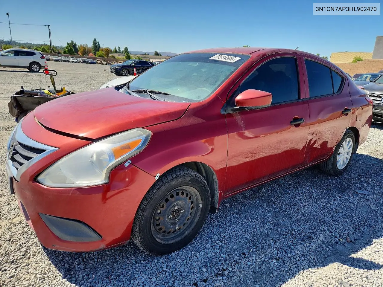 NISSAN VERSA 2017, VIN 3N1CN7AP3HL902470