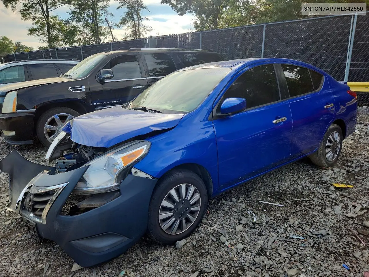 NISSAN VERSA 2017, VIN 3N1CN7AP7HL842550