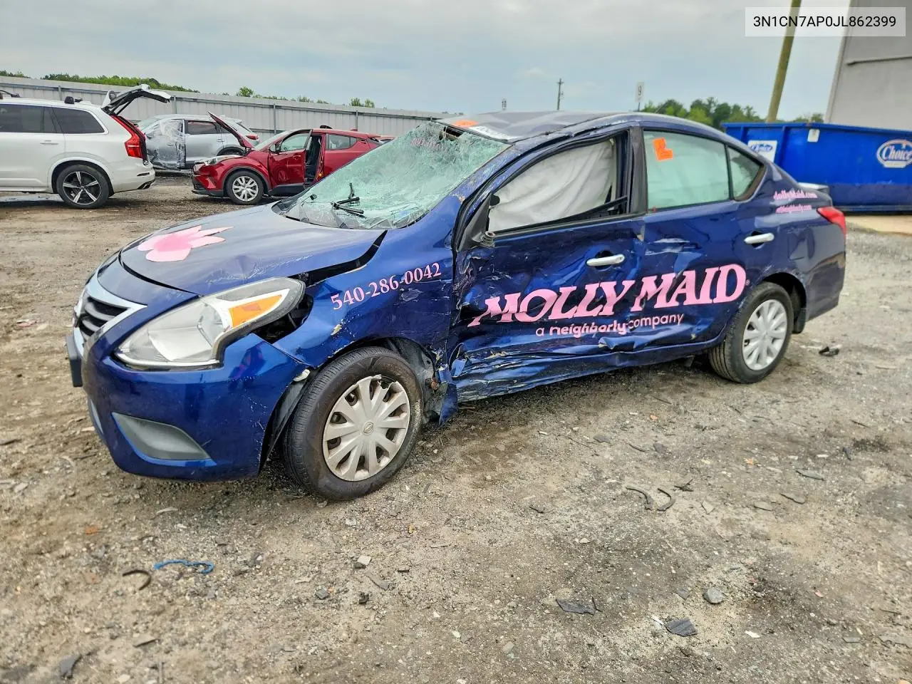 NISSAN VERSA 2018, VIN 3N1CN7AP0JL862399