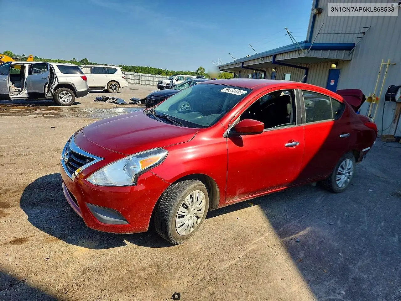 NISSAN VERSA 2019, VIN 3N1CN7AP6KL868533