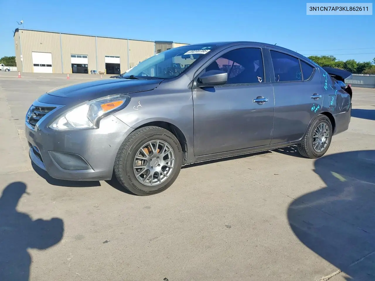 NISSAN VERSA 2019, VIN 3N1CN7AP3KL862611
