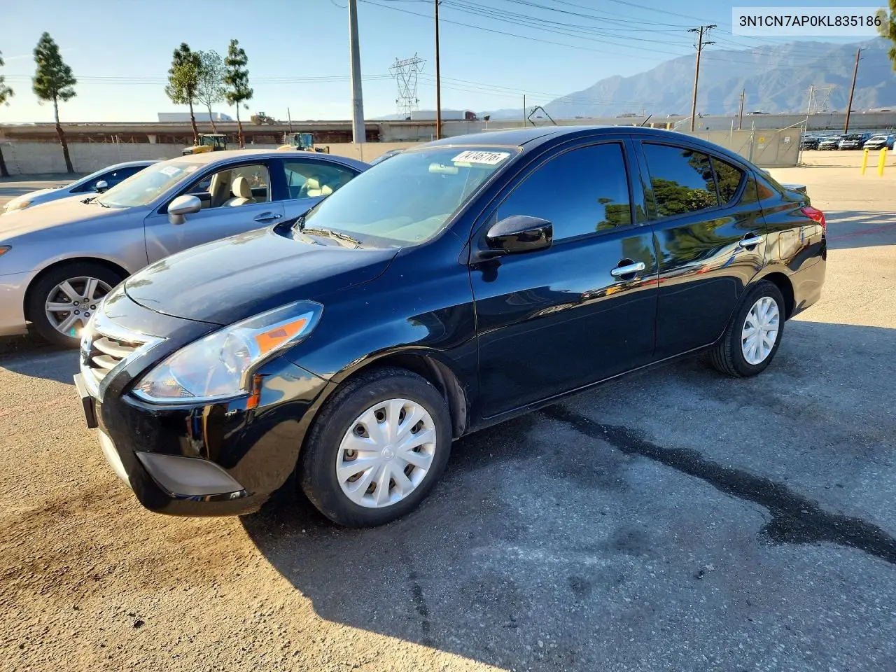 NISSAN VERSA 2019, VIN 3N1CN7AP0KL835186