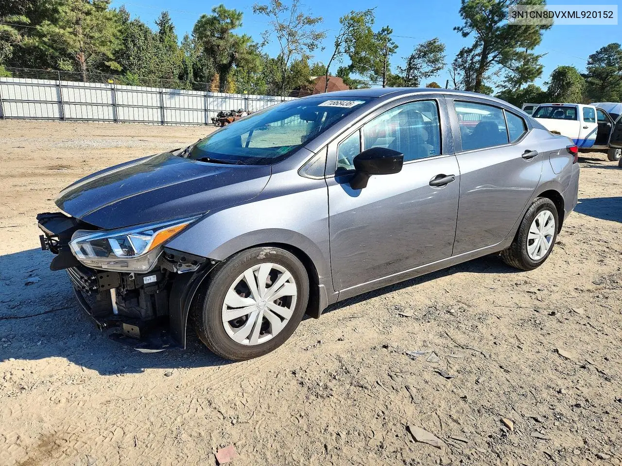 NISSAN VERSA 2021, VIN 3N1CN8DVXML920152