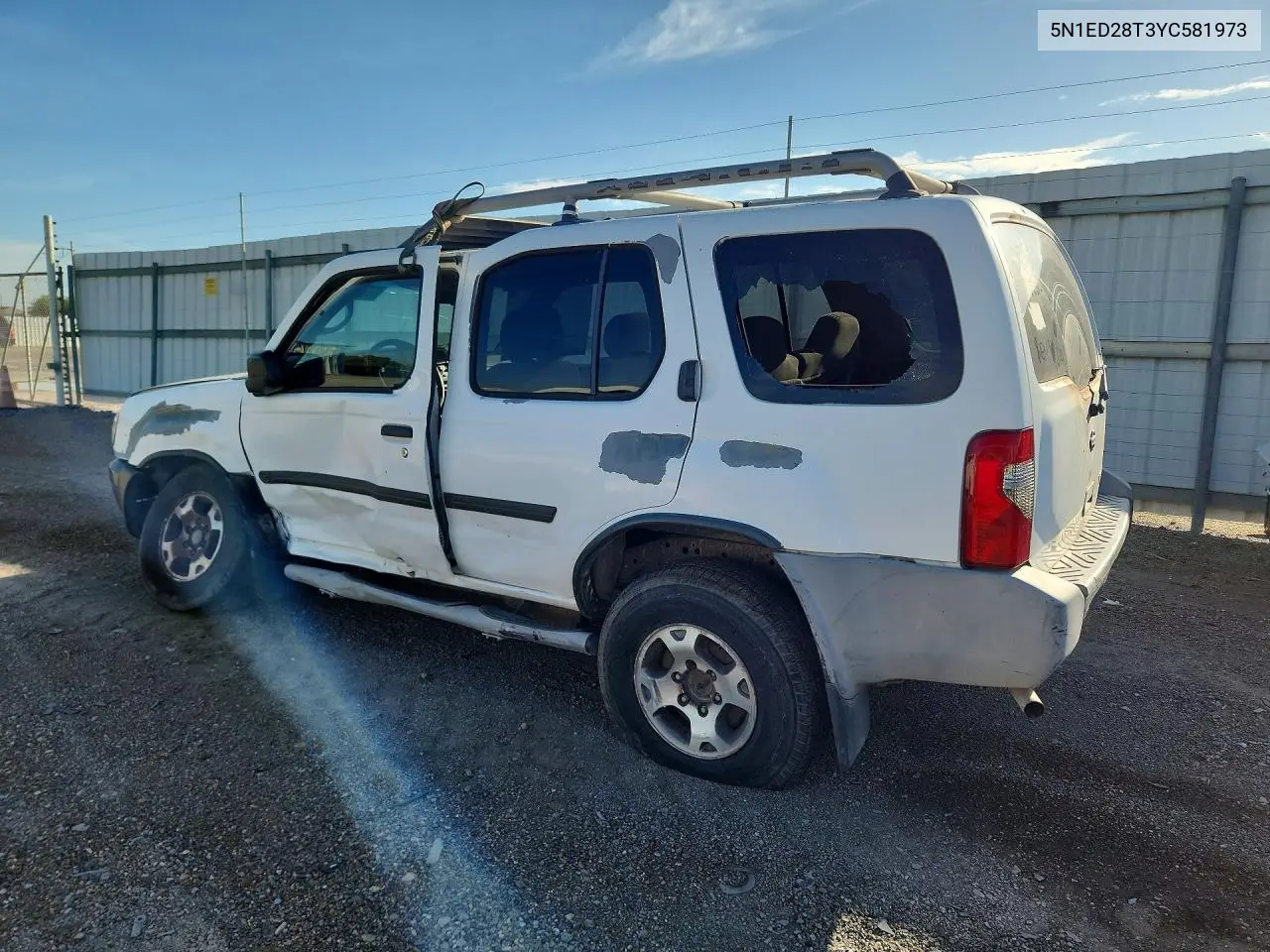 2000 NISSAN XTERRA VIN 5N1ED28T3YC581973 — фото 2