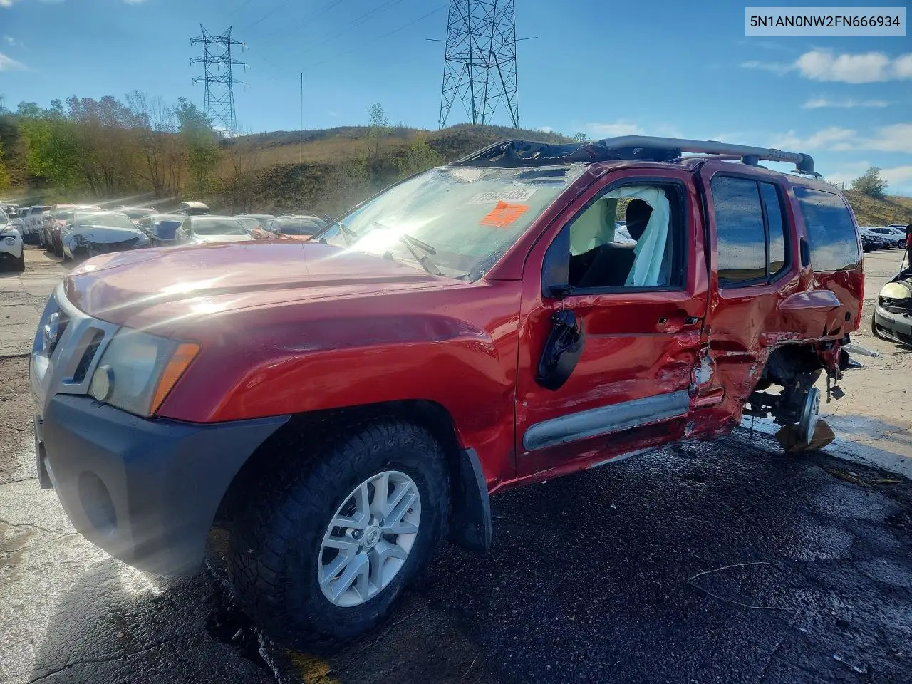 NISSAN XTERRA 2015, VIN 5N1AN0NW2FN666934