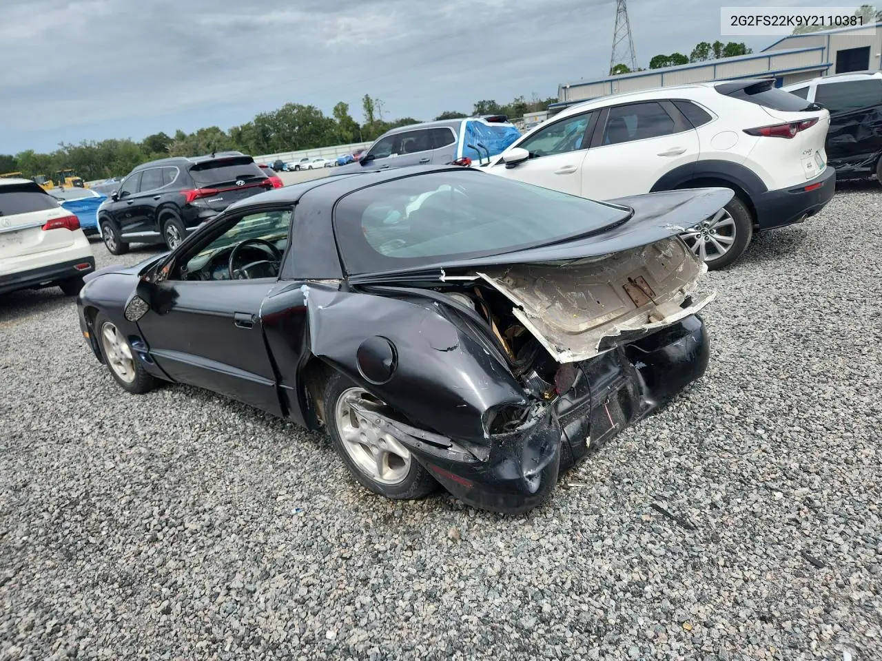 2000 PONTIAC FIREBIRD VIN 2G2FS22K9Y2110381 — фото 2