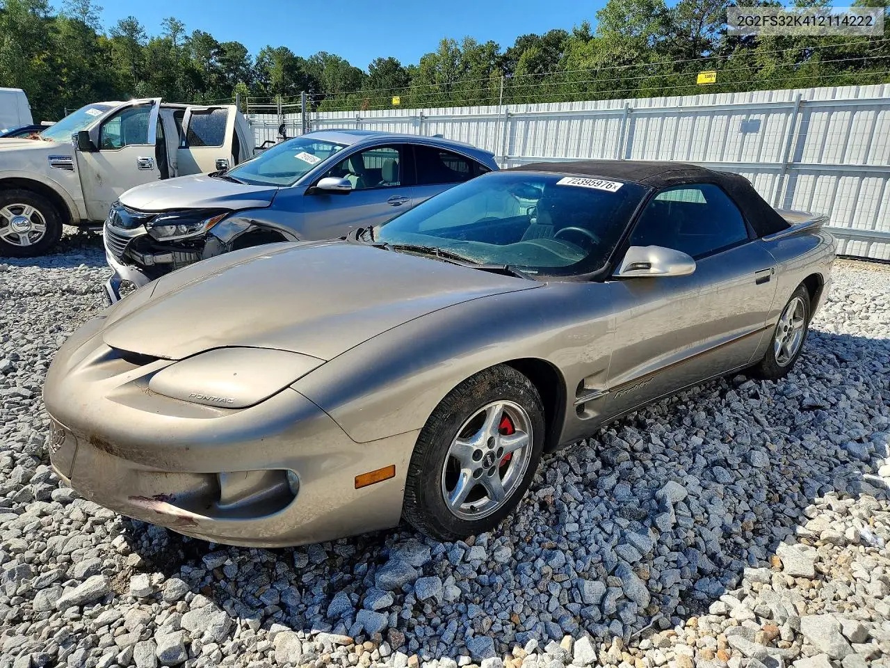 PONTIAC FIREBIRD 2001, VIN 2G2FS32K412114222