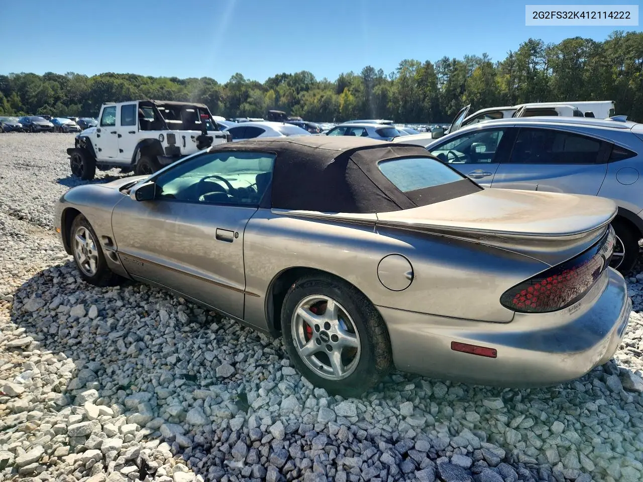 2001 PONTIAC FIREBIRD VIN 2G2FS32K412114222 — фото 2
