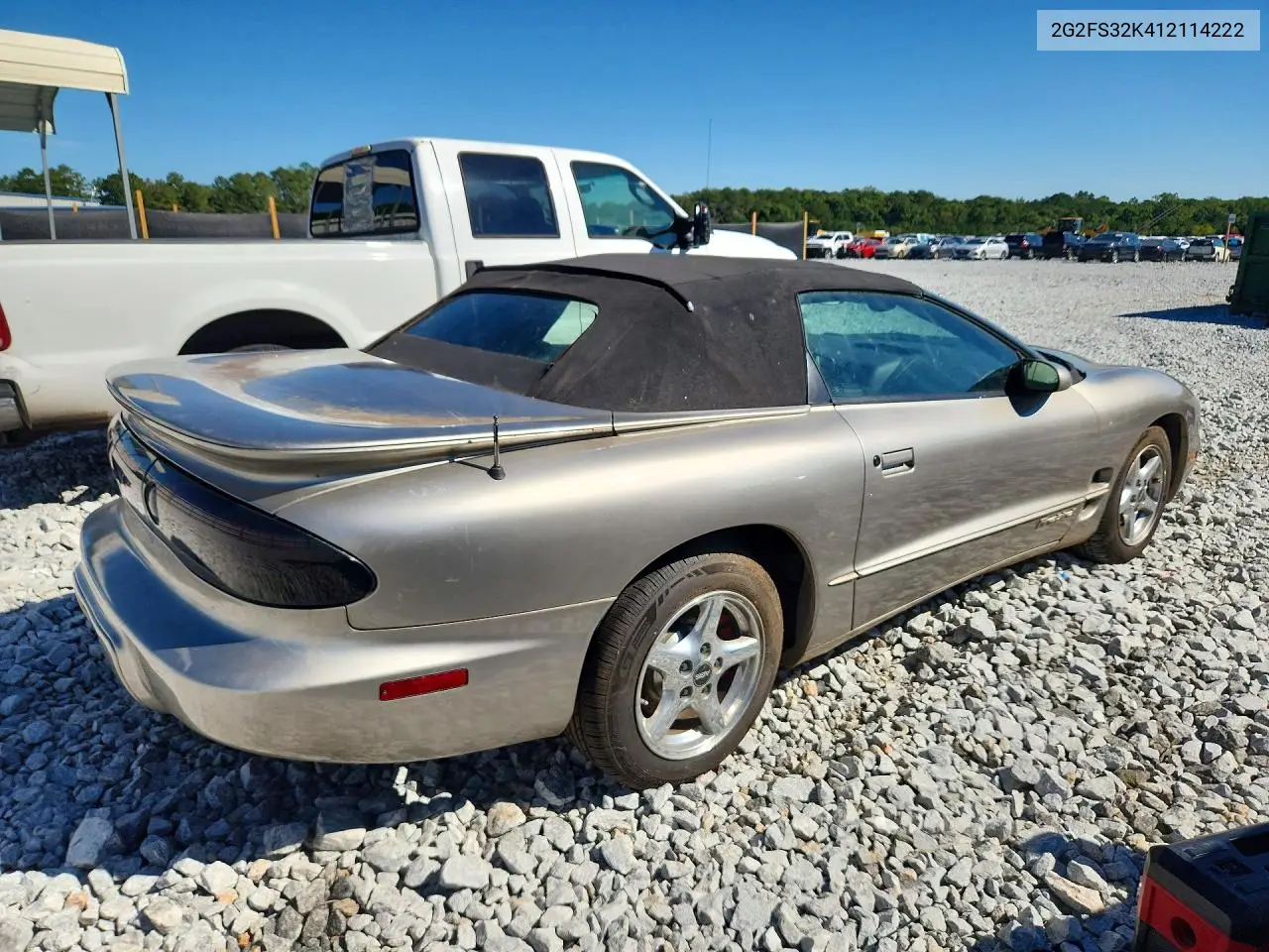 2001 PONTIAC FIREBIRD VIN 2G2FS32K412114222 — фото 3