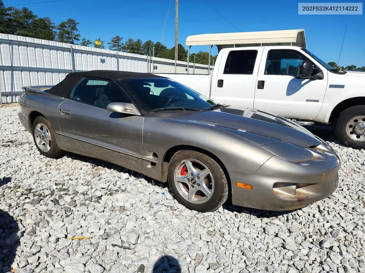 2001 PONTIAC FIREBIRD VIN 2G2FS32K412114222 — фото 4