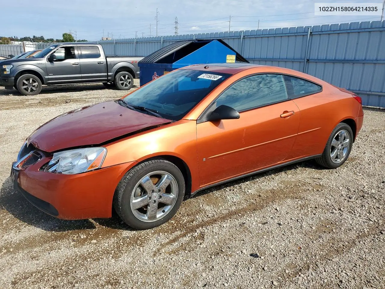 PONTIAC G6 2006, VIN 1G2ZH158064214335