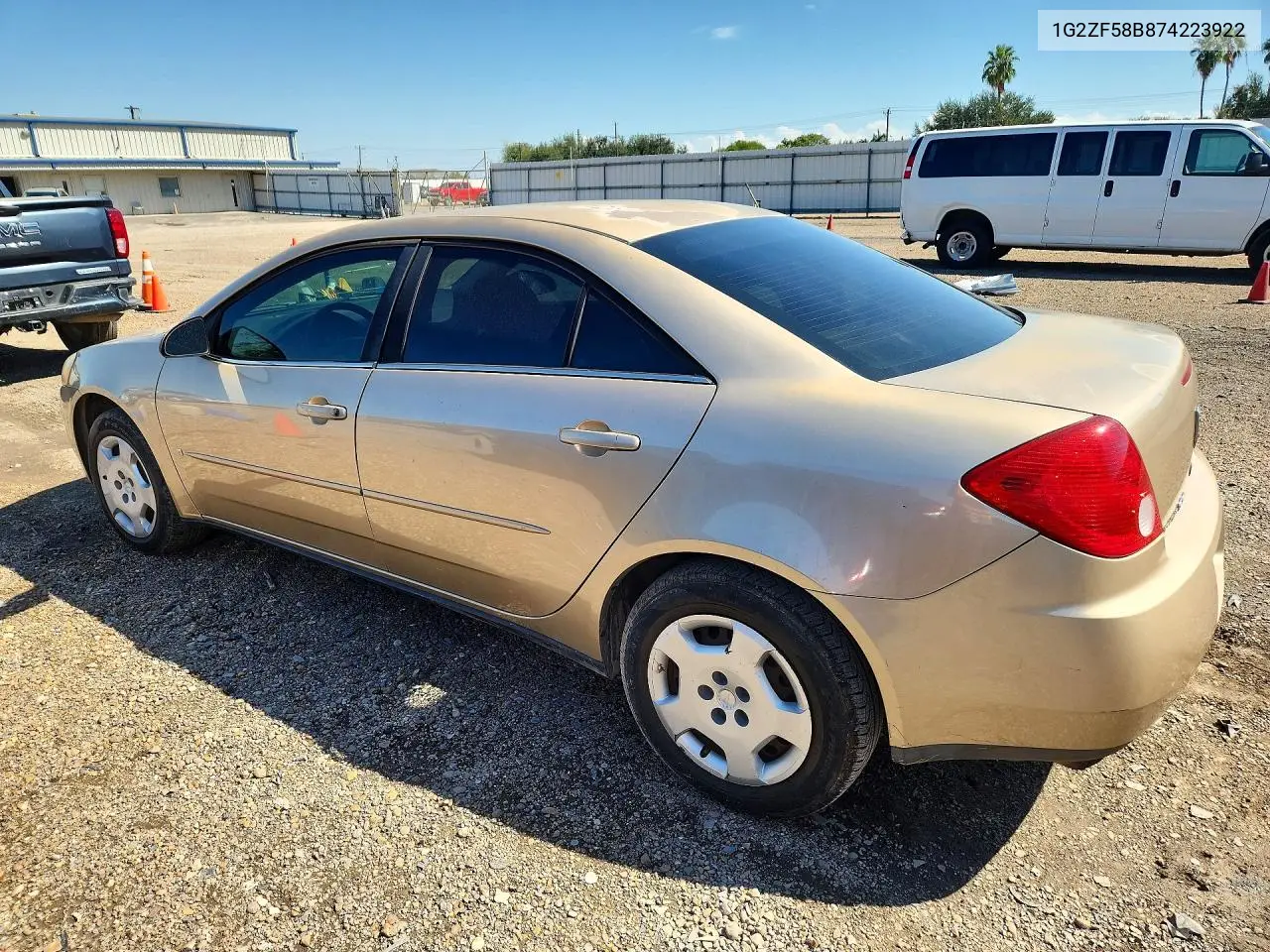 2007 PONTIAC G6 VIN 1G2ZF58B874223922 — фото 2
