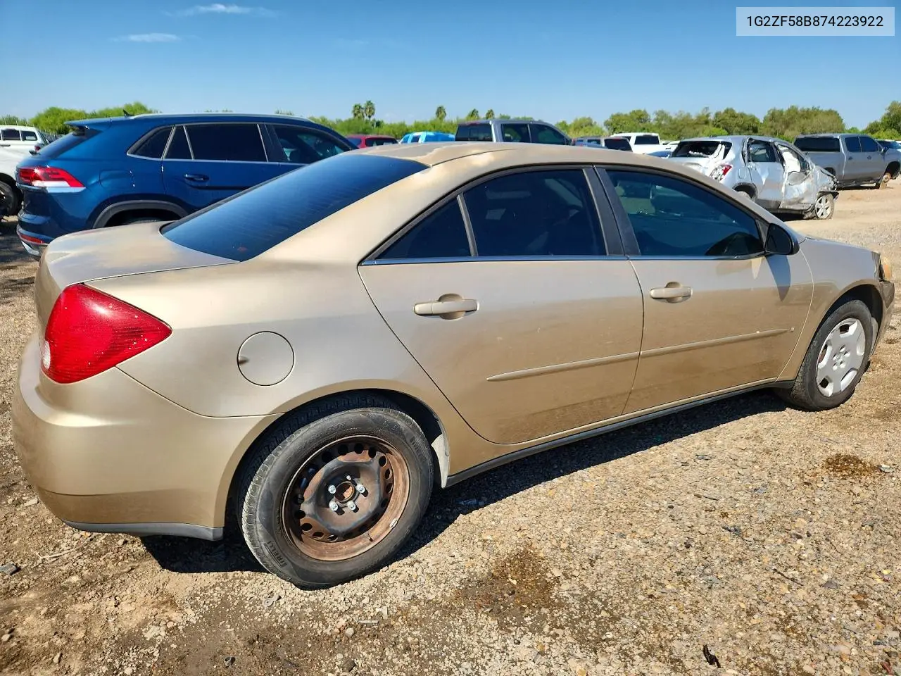 2007 PONTIAC G6 VIN 1G2ZF58B874223922 — фото 3