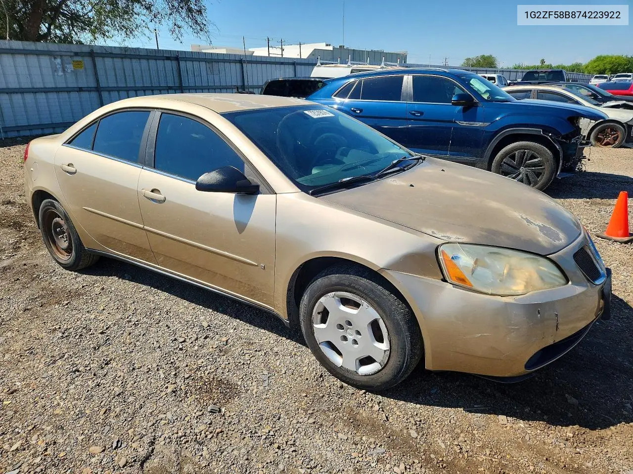 2007 PONTIAC G6 VIN 1G2ZF58B874223922 — фото 4
