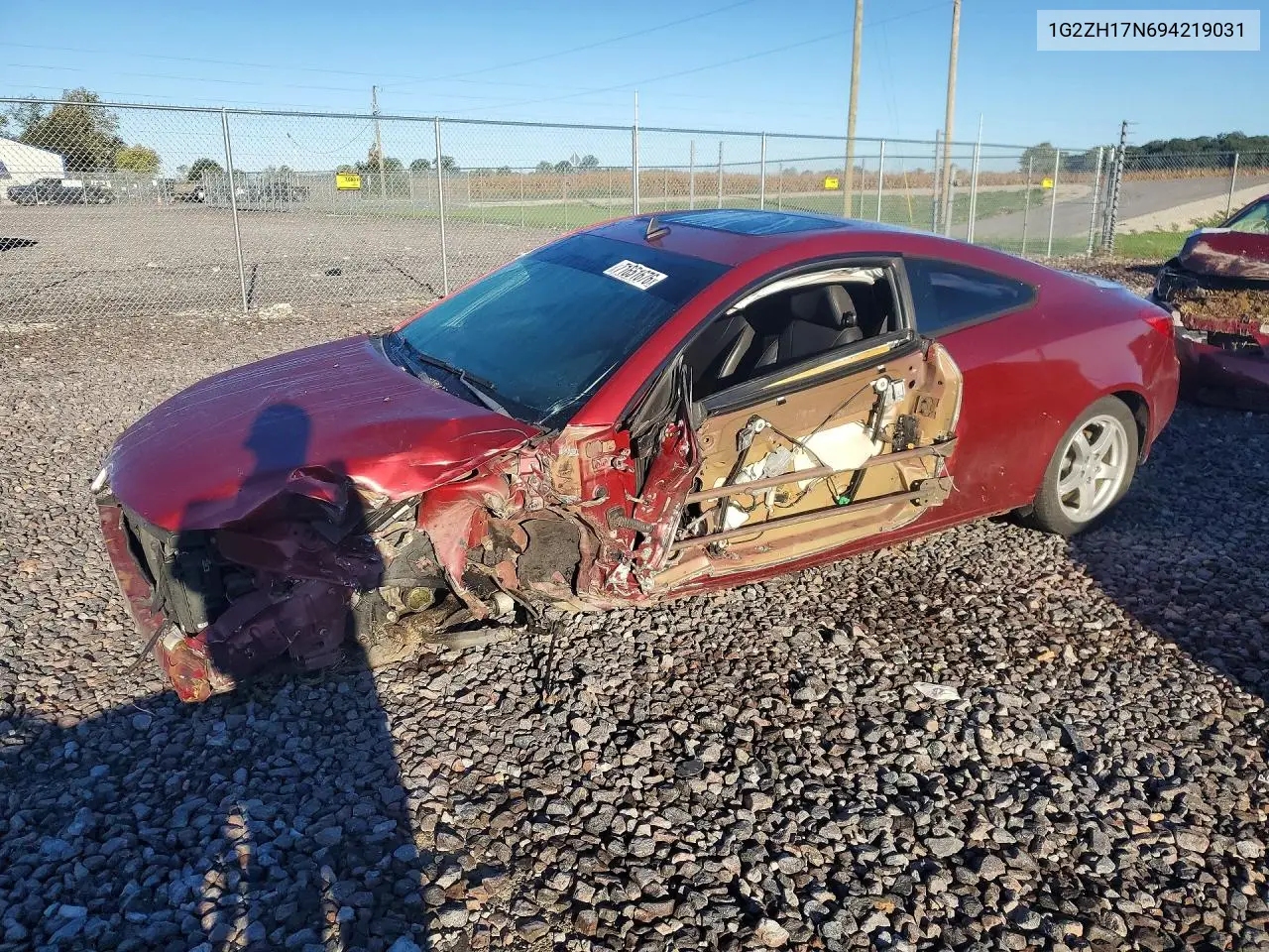 PONTIAC G6 2009, VIN 1G2ZH17N694219031