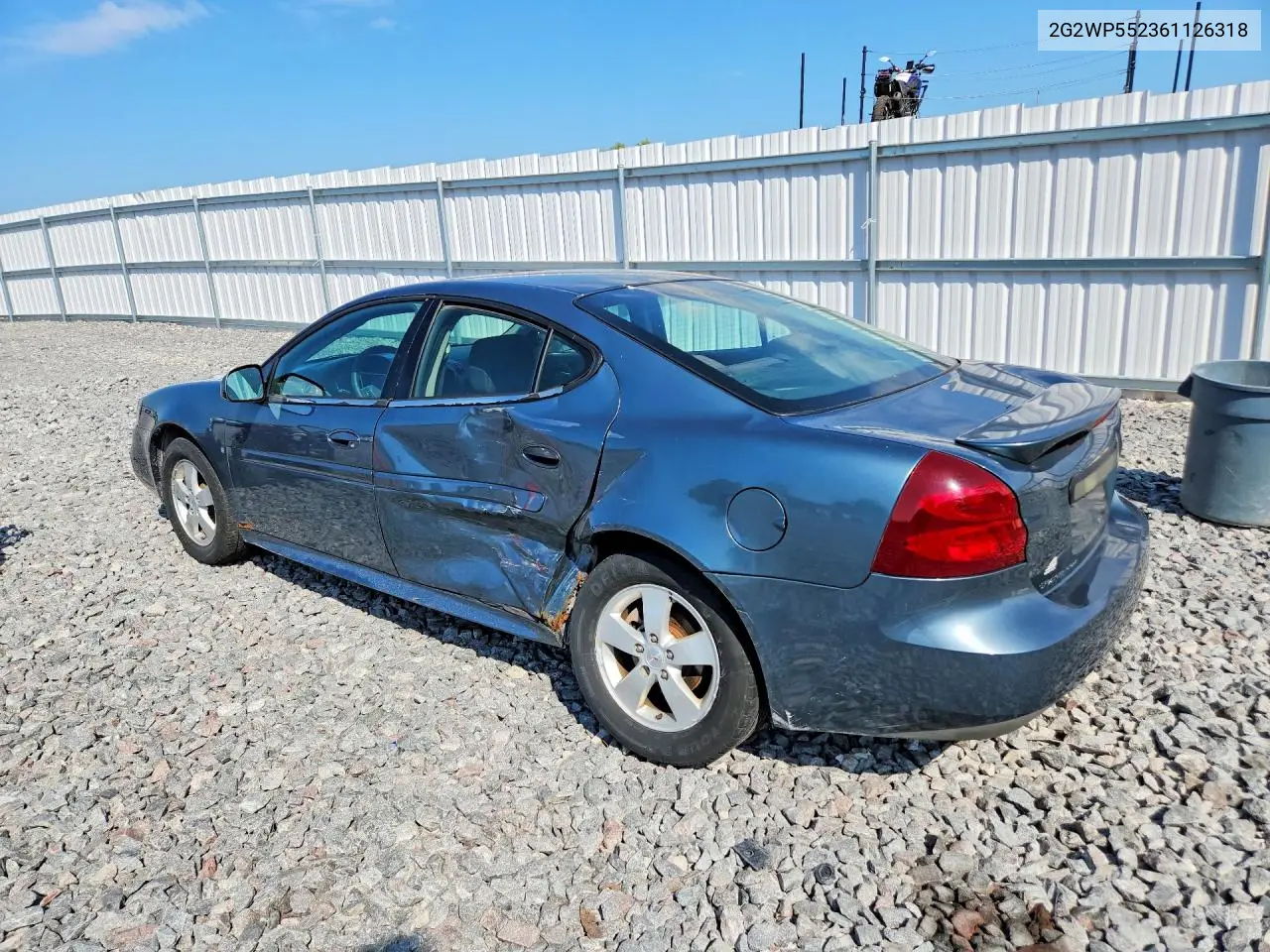 2006 PONTIAC GRAND PRIX VIN 2G2WP552361126318 — фото 2