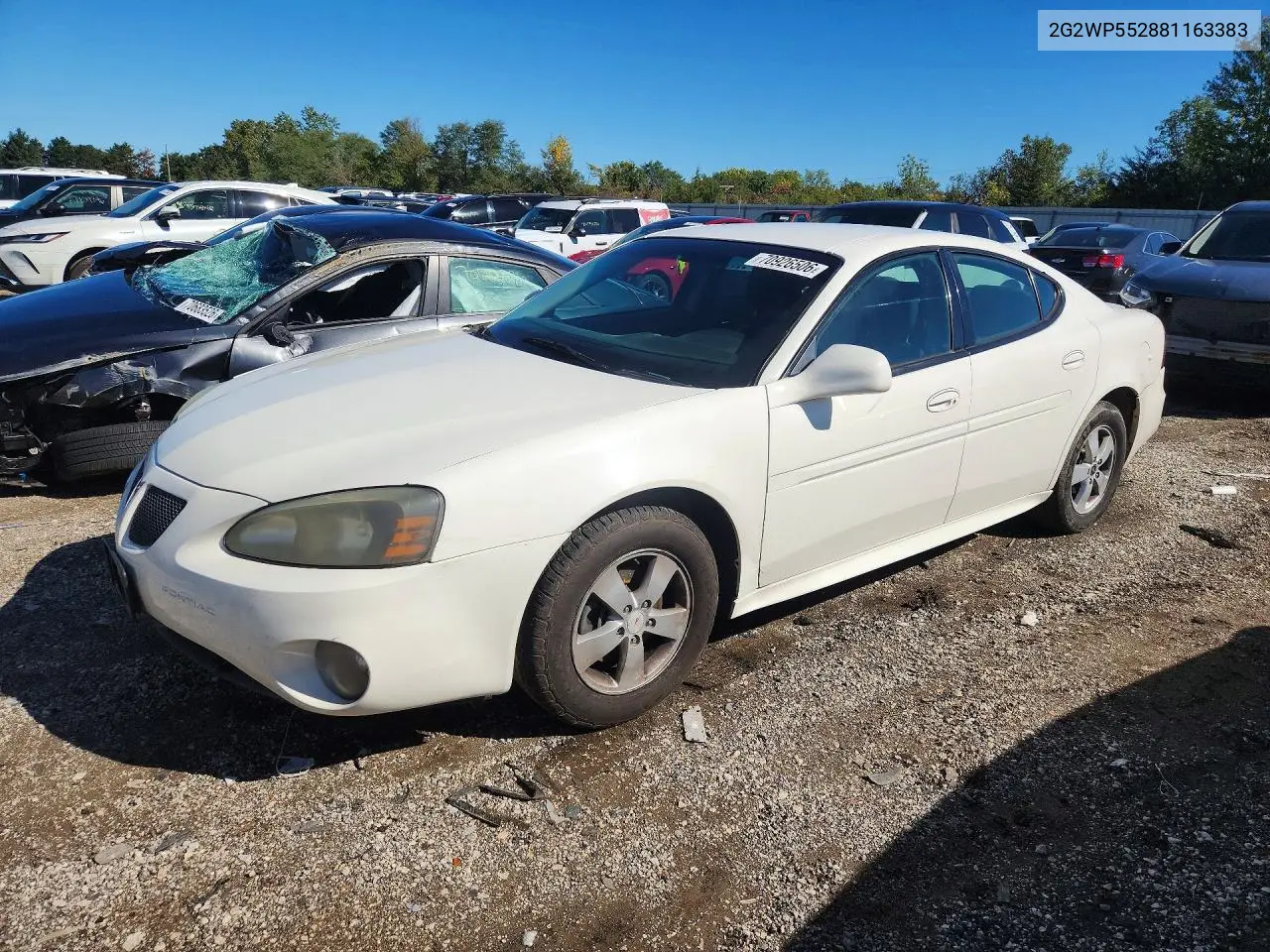 PONTIAC GRAND PRIX 2008, VIN 2G2WP552881163383
