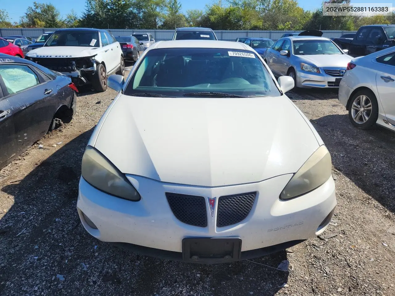 2008 PONTIAC GRAND PRIX VIN 2G2WP552881163383 — фото 5