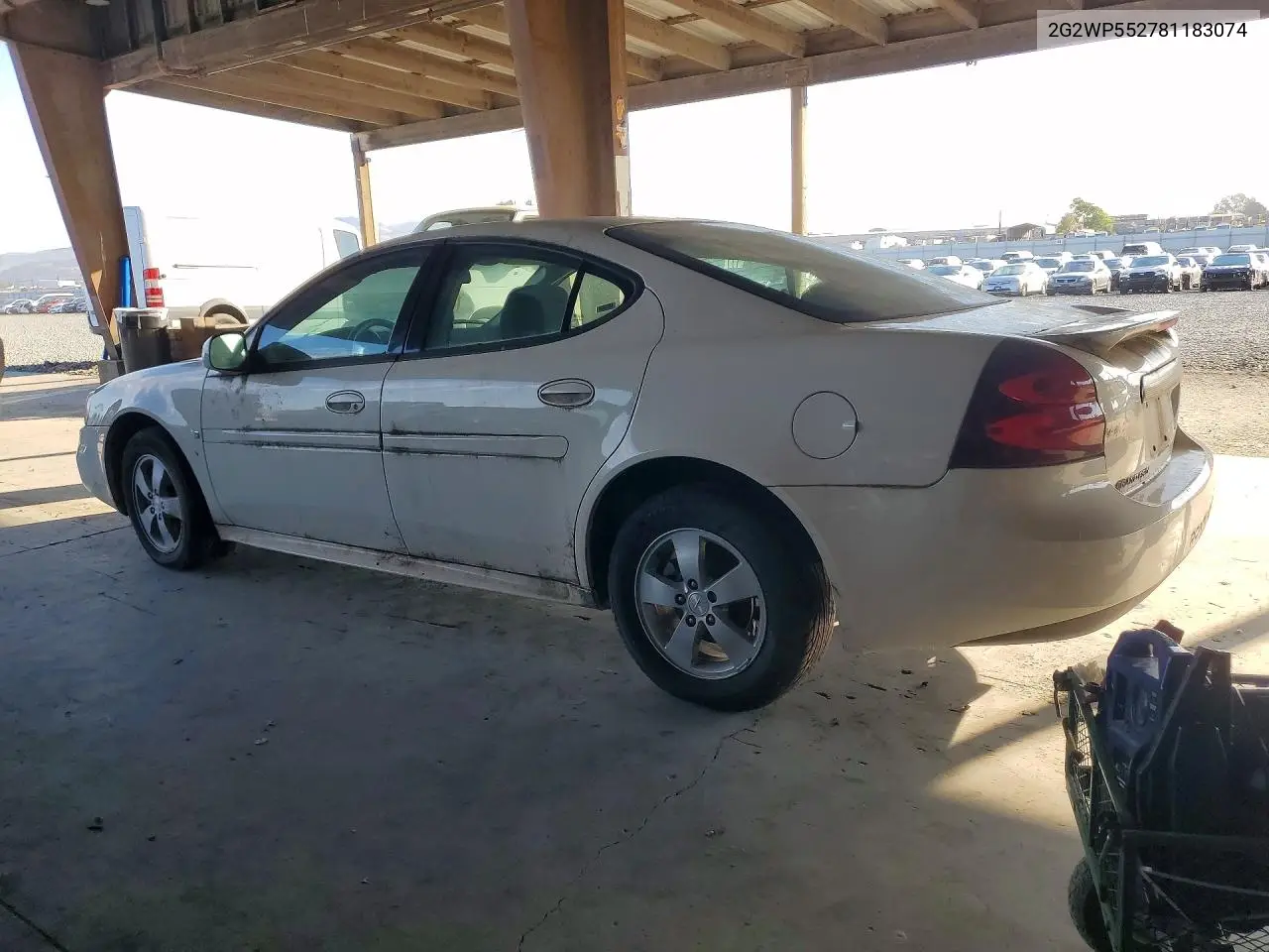 2008 PONTIAC GRAND PRIX VIN 2G2WP552781183074 — фото 2